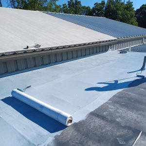 Full Membrane Roof Restoration In Progress